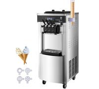 Furvveerr Máquina de Helados Profesional YKF-8228H Heladera Soft Serve con Compresor Autorefrigerante,2200W,20-28L/H,Máquina para Hacer Helados Comercial,3 Sabores