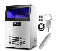Furvveerr Máquina de Hielo Comerciales 60KG/24H Máquina para Hacer Hielo Industrial Panel de Control LCD Inteligente,para Cafeterías,Bares,Hoteles