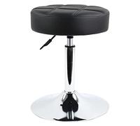 FURWOO Taburete de Bar Redondo de Cuero Grueso PU Taburete de barbero Giratorio Ajustable en Altura Que se Puede aplicar a la recepción del mostrador de Bar del hogar (Negro)