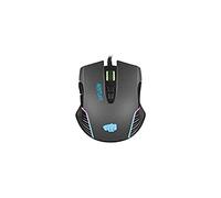 Fury Hustler - Raton Gaming USB, 6400 dpi, 7 Botones, Optico, Retroiluminacion RGB, liviano, con Memoria, Color Negro