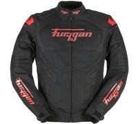 Furygan Atom Vented Evo Chaqueta textil de motocicleta perforada, negro-rojo, tamaño L para Hombres