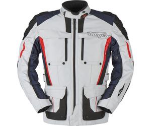 Furygan Brevent 3in1 Chaqueta textil para motocicleta, gris-rojo-azul, tamaño M para Hombres