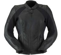 Furygan Livia Chaqueta de cuero de moto para mujer, negro, Talla L