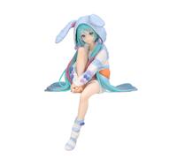 Hatsune Miku Noodle Stopper Pvc Statua Hatsune Miku Rabbit Ear Hood Pajama Blue