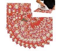 Fuse Bead Ironing Sheet - 12 Pieces Glitter Flower Print Iron Beads Ironing Paper Heat Resistant Craft Cloth for Beads Art Projects Hobby Classroom Home Studio Workshop School Use