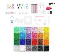 Fuse Beads Kit - Ironing Papers And Accessories, 24-Colors Craft Activity Material | Melty Beads Kit | For Girl Boys Christmas Birthday Home School Bracelet Keychain Charm Jewelry