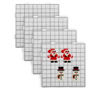 Fuse Beads Pegboards - 4PCS Heat-Resistant Reusable Squares, 5.7 x 5.7 Inch Melting Beads Mat with Picking Tool | High-Temperature Fused Bead Base Plate for Pattern Making, Beading, DIY Craft, and Art