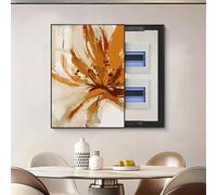 Fuse Box Cover Cabinet, Electrical Panel Cover, Hide Electrical Panel Decoration Wall Mounted, Various Styles Available, for Living Room Office(Black6,40 * 50cm/15.7 * 19.7in)