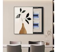 Fuse Box Cover Cabinet, Electrical Panel Cover, Hide Electrical Panel Decoration Wall Mounted, Various Styles Available, for Living Room Office(Black1,60 * 80cm/23.6 * 31.5in)