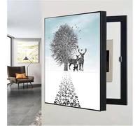 Fuse Box Cover, Electric Meter Box Decorative Painting Decoration Creative Hanging Picture Wall Mounted Fuse Box Cover Cabinet Decoration(Size:35x45cm,Color:H)(B,45x55cm)