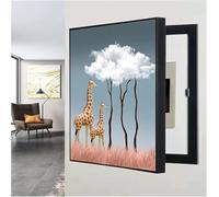 Fuse Box Cover, Electric Meter Box Decorative Painting Decoration Creative Hanging Picture Wall Mounted Fuse Box Cover Cabinet Decoration(Size:35x45cm,Color:H)(H,45x55cm)