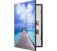 Fuse Box Cover, Fuse Box Cover Hide Electric Switch Box Electric Meter Box Decorative Painting Cover For Living Room, Dorm And Hotel(Size:60x120cm,Color:Gold Frame)(Black Frame,50x70cm)