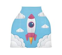 Fusée De Dessin Animé Ciel Bleu Cubierta de Lactancia Materna Asiento de Bebé Cubierta de Cochecito Transpirable Carros de La Compra Cubierta para Niños Niñas