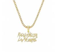 FUSHENGTER Collar Hombres Hip Hop Colgante Cadena Mujer Collar Con Colgante De Letra De Doble Fila Personalizado De Hip-Hop, Collar De Diamantes De Una Sola Fila Hinchable Para Hombre S1