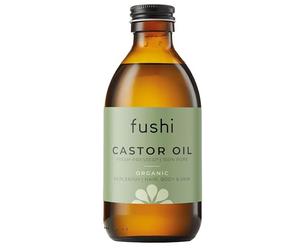 Fushi Aceite de ricino orgánico, 250 ml, 100% puro, prensado en frío y recién prensado para piel seca y crecimiento del cabello, pestañas y cejas, sin hexano, natural, apto para uso alimentario, de origen sostenible (el embalaje puede variar)