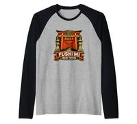 Fushimi Inari Kyoto Japón Torii Shrine Art Camiseta Manga Raglan