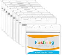 Fushing 10 Piezas De Claro Titular De La Insignia Plástica Impermeable De La Etiqueta De Identificación De La Tarjeta De Identificación (Horizontal)