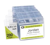 Fushing 200 Piezas De Plástico Transparente De Nombre Horizontal De Identificación De La Insignia De Titulares De Tarjeta De Identificación