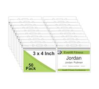 Fushing 50 Piezas Funda de Tarjeta,Estuche Para Tarjetas de Identificación,Soportes para Tarjetas de Horizontal de Plástico Transparente con Cremalleras Impermeables y Resellables (114x93)