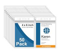 Fushing Pack de 50 plástico transparente vertical Badge titulares, nombre Tag titulares, titulares de la tarjeta (XXL)
