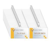 Fushing - Soportes para tarjetas de identificación con clip, 100 soportes de plástico transparente con clips para tarjetas de identificación de 3 x 4 pulgadas