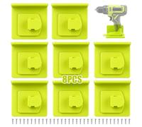 FUSHUI Paquete de 8 soportes para herramientas compatibles con herramientas eléctricas Ryobi de 18 V