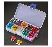Fusible 100 Uds 50 Mini juego de surtido fusibles hoja for Auto camión 2/3/5/7. 5/10/15/20/25/30/35/40A fusible coche con caja(50pcs)