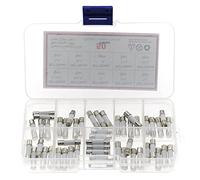 Fusible 50 unids/caja 10 tipos de fusibles cerámicos rápidos Kit 250V 5mm x 20mm 0.25A .5A 1A 2A 3A 8A 10A 15A 20 AMP surtido tubos