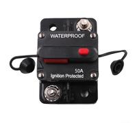 Fusible de disyuntor automotriz de 30300 amperios de 12 V 48 V CC con interruptor de reinicio manual para circuitos auxiliares en camiones, barcos y autocaravanas, diseño impermeable (50 A)
