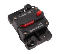 Fusible de disyuntor impermeable con clasificación IP67 con reinicio manual para 12 V 24 V CC, perfecto para camiones y caravanas (50 A)