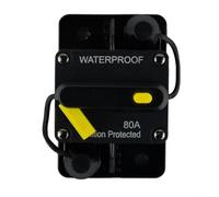 Fusible de disyuntor impermeable de 30 300 amperios, reinicio manual, 12 V, 48 V CC para coche, marina, camión, RV y vehículos todoterreno, circuitos eléctricos auxiliares (80 A)