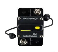 Fusible de disyuntor resistente 30 A 300 A con clasificación de impermeabilidad IP67 e interruptor de reinicio manual para protección eléctrica automotriz y marina (60 A)