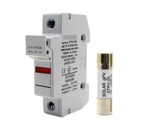 Fusible solar fotovoltaico de 10 A, 12 A, 15 A, 20 A y 30 A, 1000 V CC, 10 x 38 GPV, con portafusibles LED for protección del sistema solar.(2A)
