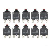 Fusible térmico de sobrecarga con botón de reinicio de amplificador de 10 A HT01A WP01 para uso con circuitos eléctricos y sistemas de seguridad de CA 125 V 60 Hz y CA 250 V 60 Hz