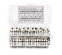 Fusibles 100 unids/set 5x20mm juego de fusibles tubo vidrio soplado rápido 0,25/0,3/0,5/0,75/1/2/3/4/5/6A 250V con caja