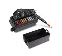 Fusibles de 4 pines/5 pines de 12 vías y bloque de relé de 4 relés antes de instalar para sistemas eléctricos de vehículos de 12 V-24 V para caja de relé de coche con protección contra sobrecarga