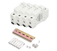 Fusibles Fotovoltaicos 6PCS, Portafusibles con Carril DIN, Fusibles Cilíndricos 10x38mm DC1000V 32A - Material PA66 Resistente, Fácil Instalación, Protección contra Sobrecarga y