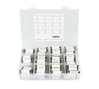 Fusibles rápidos de tubo de vidrio, Kit surtido de 120 fusibles de tubo de 12 valores, 10 x 38 mm, 500 V, 1 A, 2 A, 3 A, 4 A, 5 A, 6 A, 8 A, 10 A, 16 A, 20 A, 25 A, 32 A, con caja de plástico