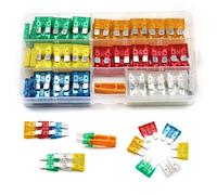 Fusibles y accesorios for automóvil 120PCS / set 5A 10 A 15 A 20 A 25 A 30 A Conector de circuito de vehículo de fusible de hoja de tamaño mediano estándar for automóvil con kits de soporte de clip