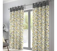 Fusion 100 Pares de Cortinas con Ojales, algodón, Ocre, 168 x 137 cm