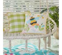 Fusion - Buzzy Bee Outdoor - Funda de cojín Resistente al Agua y a los Rayos UV - 43 x 43 cm en Ocre