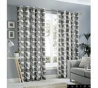 Fusion Capella-Funda de cojín 100% algodón, Gris, 43 x 43 cm, Gris, Curtains: 66" Width x 90" Drop (168 x 229cm)
