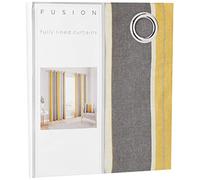 Fusion Cojín de Rayas Whitworth, 100% algodón Poliéster., Ocre, Curtains: 46" Width x 54" Drop (117 x 137cm)