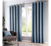 Fusion - Cortinas Azul Claro, 168 x 183 cm, 100% algodón, 100% algodón, para Dormitorio, Sala de Estar, Puerta Azul Cielo, Cortinas para Ventana, colección Sorbonne