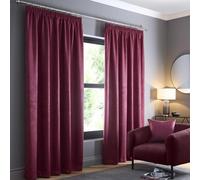 Fusion Cortinas Color Rojo Vino, 167 x 137 cm, 100% algodón, Plisadas, térmicas y Opacas, 2 Paneles, Tratamiento de Ventana Color Burdeos para Dormitorio y Sala de Estar