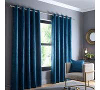 Fusion Cortinas Color Verde Azulado de 46 x 72 Pulgadas de Largo, con Ojales, Cortinas térmicas, 2 Paneles, Tratamiento de Ventana Azul Turquesa para Dormitorio, Sala de Estar y Puerta, colección