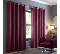Fusion - Cortinas de Color Rojo Vino de 117 x 229 cm de Largo - 2 Paneles - Cortinas con Ojales en Vino Tinto - Cortinas térmicas para Dormitorio/Sala de Estar - Cortinas y Cortinas Rojas - Cortinas