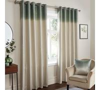 Fusion - Cortinas degradadas Verdes de 168 x 229 cm de Largo (168 x 229 cm) - 2 Paneles - Cortinas Naturales con Ojales degradados de Dos Tonos - Brillo de Lujo para Dormitorio o Sala de Estar