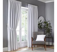 Fusion Cortinas Opacas Blancas de 229 x 229 cm, Plisadas, 2 Paneles, térmicas para Dormitorio y Sala de Estar, Plisadas, Color Blanco