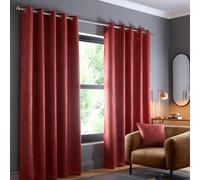 Fusion Cortinas Terracota de 168 x 137 cm de Largo, Color Naranja Sangre, Cortinas con Ojales para Dormitorio/Sala de Estar, Cortinas de Puerta, Cortinas térmicas/Tratamiento de Ventanas, colección